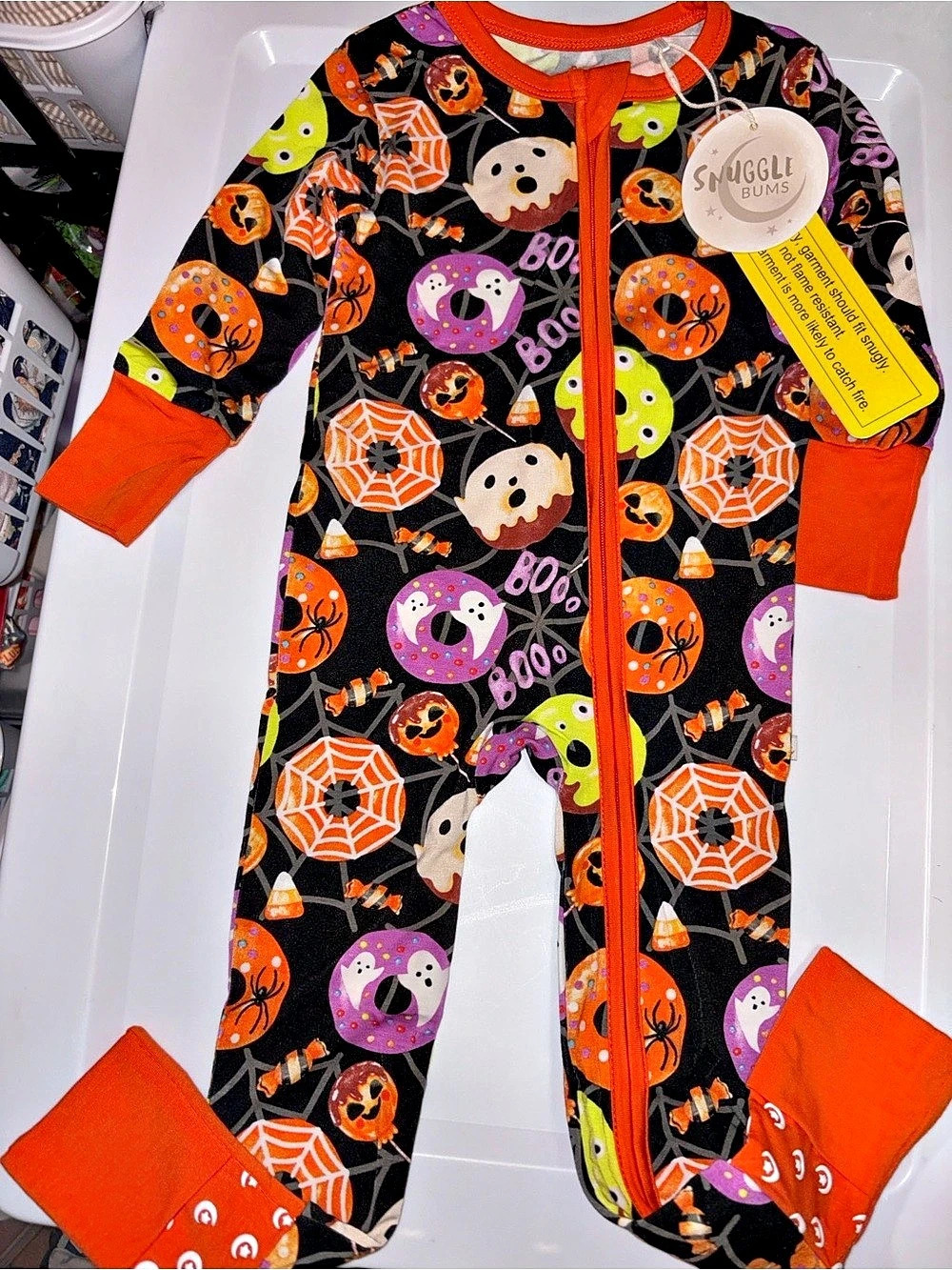 Snuggle Bums Baby Halloween One-Piece Zippy Bamboo Pajamas NWT 9-12 months